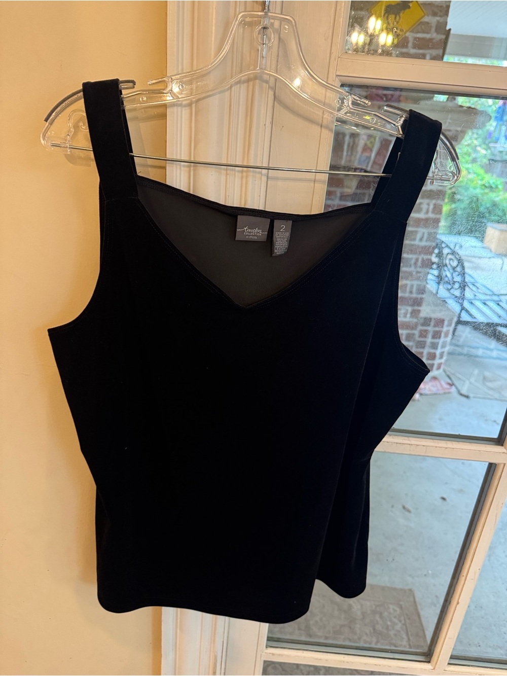 Chico's Black Velvet Tank Top -Size 2